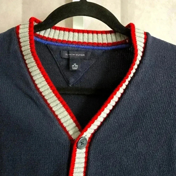 Tommy Hilfiger Blue Button Longsleeve Sweater Cardigan Medium 8-10 - Picture 3 of 7